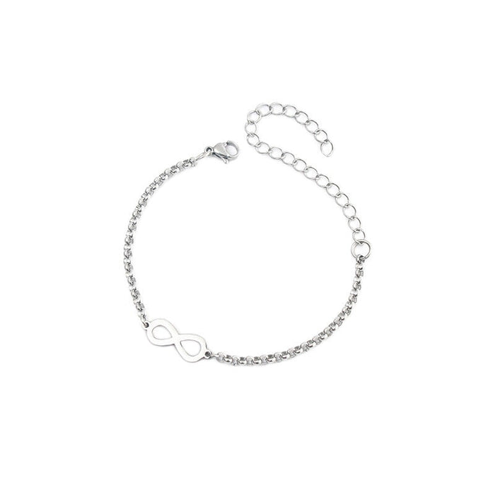 Wholesale Lucky Number 8 Eternal Titanium Steel Bracelet JDC-BT-ZiR005 Bracelet 孜瑞 O steel color Wholesale Jewelry JoyasDeChina Joyas De China