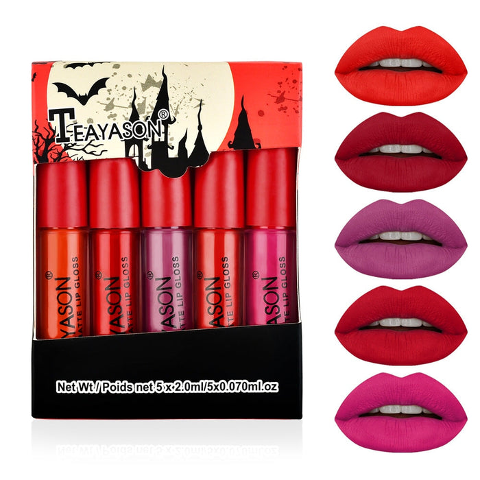 Wholesale matte matte nude pumpkin color five mini set box lip gloss lipstick JDC-MK-XuQ002 lipstick 徐芹 3 Wholesale Jewelry JoyasDeChina Joyas De China