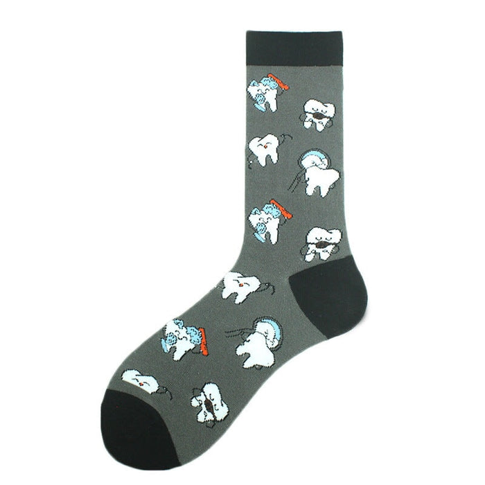 Wholesale Medical Occupation Animal Pattern Cotton Socks JDC-SK-KAF047 Sock 咖范 3 size Wholesale Jewelry JoyasDeChina Joyas De China