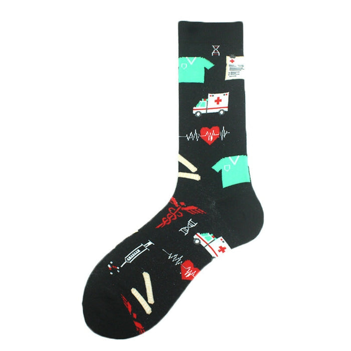 Wholesale Medical Occupation Animal Pattern Cotton Socks JDC-SK-KAF048 Sock 咖范 7 size Wholesale Jewelry JoyasDeChina Joyas De China