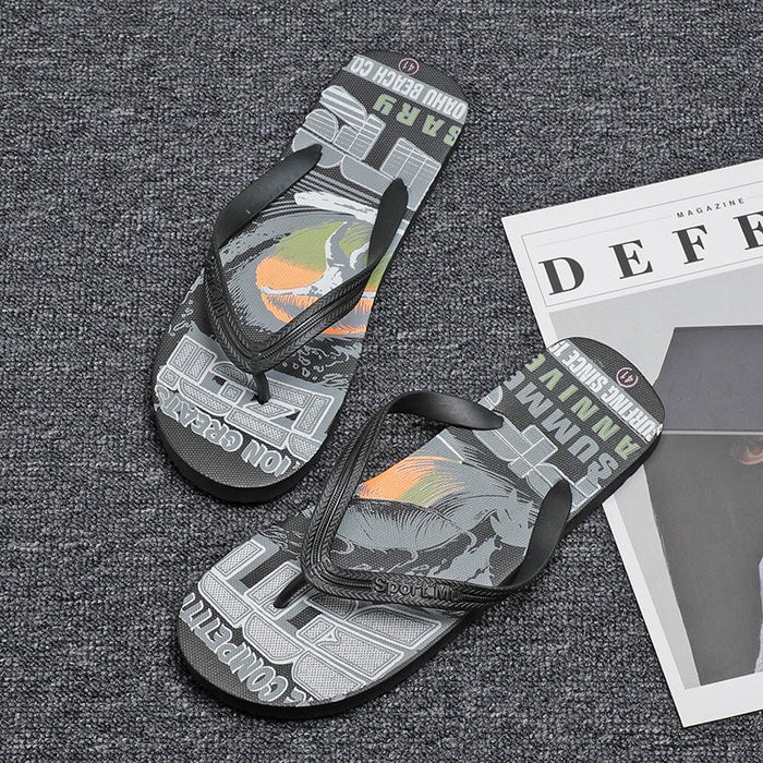 Wholesale men summer sandals and slippers plastic PE beach soft bottom flip flops JDC-SP-MuS002 Slippers 木氏 black 44 yards Wholesale Jewelry JoyasDeChina Joyas De China