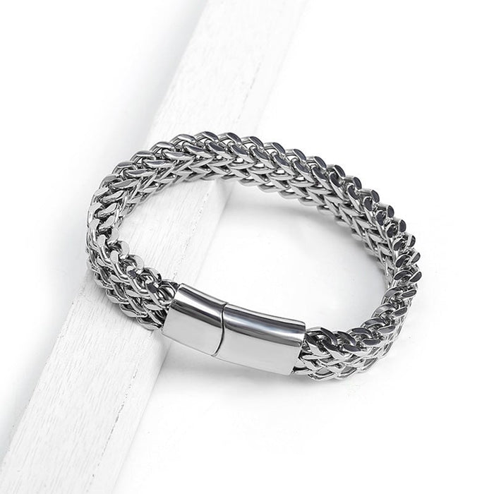 Wholesale men's Bracelet Stainless steel square front and back Bracelets JDC-BT-hent001 bracelets 恒泰 20cm Wholesale Jewelry JoyasDeChina Joyas De China