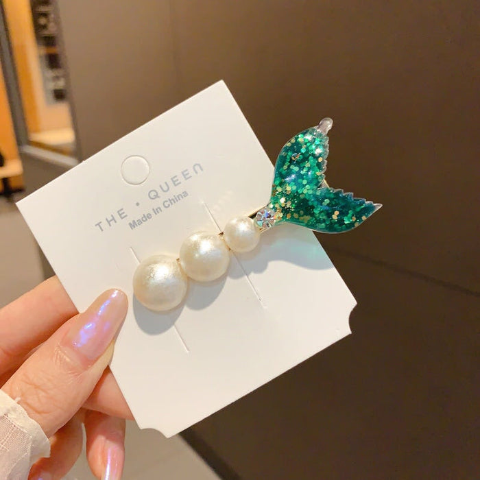 Wholesale Mermaid Tail Fin Rhinestone Hairpin JDC-HC-KX002 Hair Clips 柯羡 Green fishtail Wholesale Jewelry JoyasDeChina Joyas De China