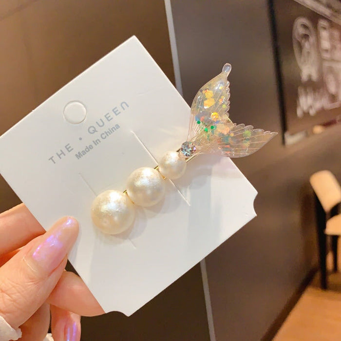 Wholesale Mermaid Tail Fin Rhinestone Hairpin JDC-HC-KX002 Hair Clips 柯羡 Yellow fishtail Wholesale Jewelry JoyasDeChina Joyas De China