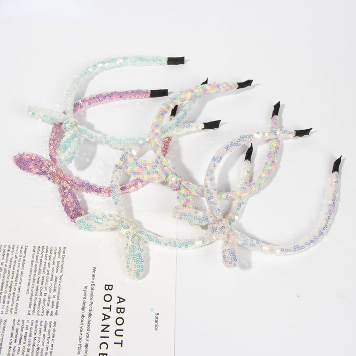 Wholesale mesh Sequin rabbit ear headband JDC-HD-XinX003 headband 心喜 Wholesale Jewelry JoyasDeChina Joyas De China