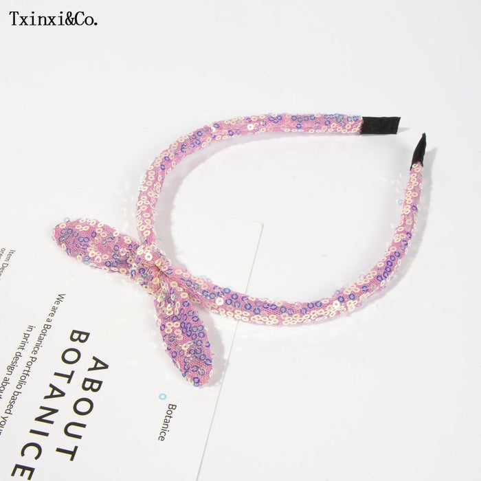 Wholesale mesh Sequin rabbit ear headband JDC-HD-XinX003 headband 心喜 Wholesale Jewelry JoyasDeChina Joyas De China