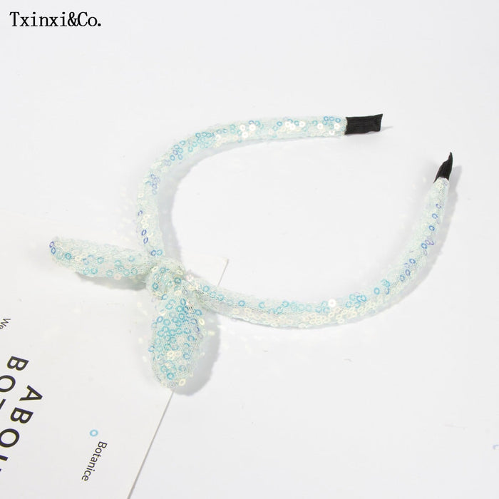 Wholesale mesh Sequin rabbit ear headband JDC-HD-XinX003 headband 心喜 5# Wholesale Jewelry JoyasDeChina Joyas De China