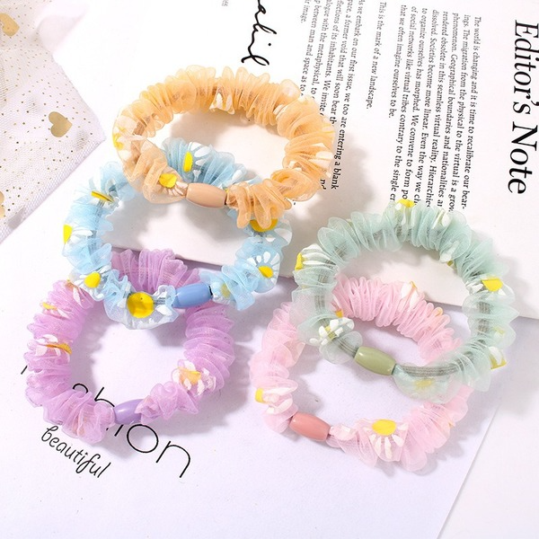 Bulk Jewelry Wholesale mesh small daisy Hair Scrunchies JDC-HS-K042 Wholesale factory from China YIWU China