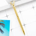 Wholesale metal electroplated engraving flower large diamond ballpoint pen JDC-BP-ZhenK002 Ballpoint Pen 振凯 Golden 1.0 Wholesale Jewelry JoyasDeChina Joyas De China