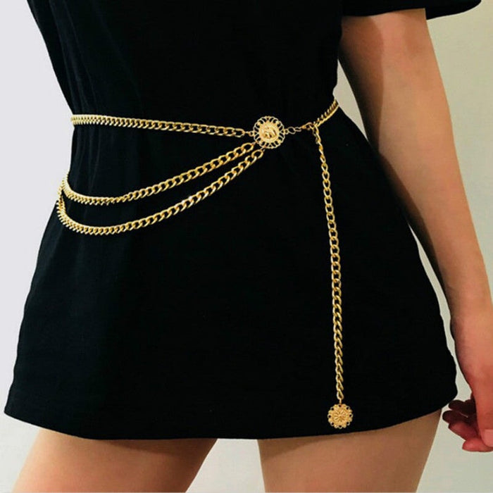 Wholesale Metal Gold Thick Chain Body Chain Vintage Waist Chain JDC-BJ-TZ001 Body Jewelry 天缀 Gold thick chain Wholesale Jewelry JoyasDeChina Joyas De China