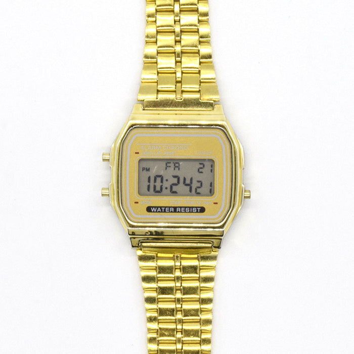 Wholesale Metal LCD Student Kids Steel Band Electronic Watch（F）JDC-WH-Jinj017 Watch 金嘉 gold Wholesale Jewelry JoyasDeChina Joyas De China