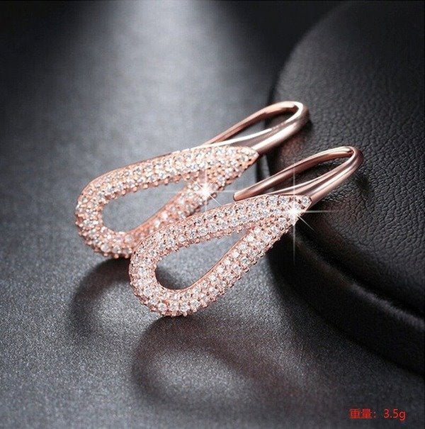 Wholesale Metal Rhinestone Earrings JDC-ES-WN009 Earrings 薇妮 Wholesale Jewelry JoyasDeChina Joyas De China