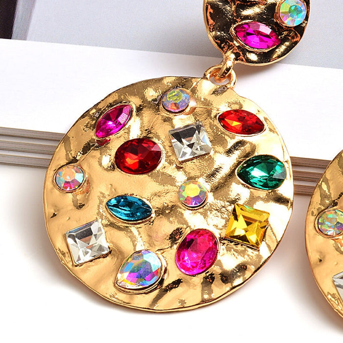 Wholesale Metal Round Rhinestone Alloy Earrings JDC-ES-SK086 Earrings 深刻 Wholesale Jewelry JoyasDeChina Joyas De China