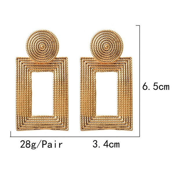 Wholesale Metal Square Earrings JDC-ES-SK037 Earrings 深刻 Wholesale Jewelry JoyasDeChina Joyas De China