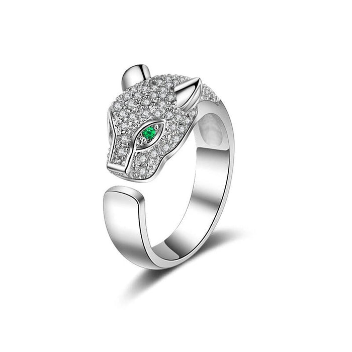Wholesale micro inlaid zircon leopard head ring JDC-RS-BLX078 Rings 宝来兴 Wholesale Jewelry JoyasDeChina Joyas De China