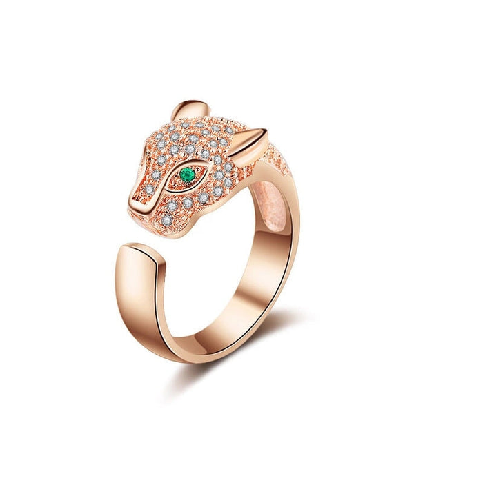 Wholesale micro inlaid zircon leopard head ring JDC-RS-BLX078 Rings 宝来兴 Wholesale Jewelry JoyasDeChina Joyas De China
