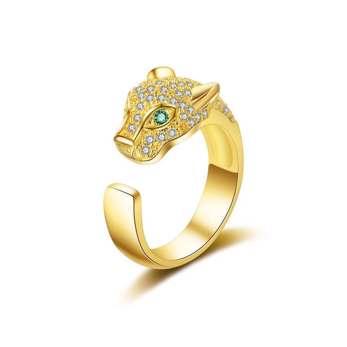 Wholesale micro inlaid zircon leopard head ring JDC-RS-BLX078 Rings 宝来兴 Wholesale Jewelry JoyasDeChina Joyas De China