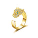 Wholesale micro inlaid zircon leopard head ring JDC-RS-BLX078 Rings 宝来兴 Wholesale Jewelry JoyasDeChina Joyas De China