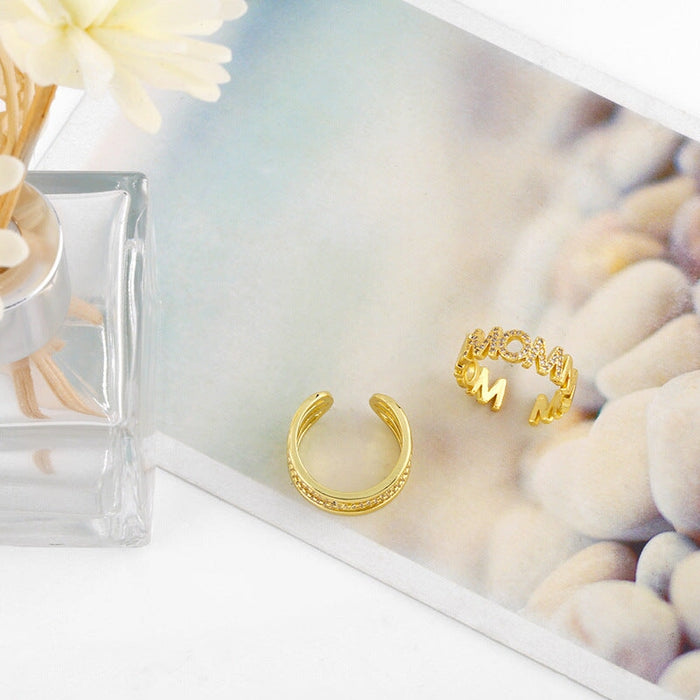Wholesale micro-set copper zircon Mother's Day Open Ring JDC-RS-AOS002 Rings 翱昇 Wholesale Jewelry JoyasDeChina Joyas De China