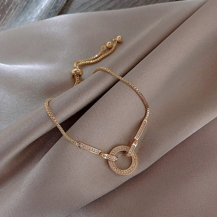 Wholesale micro-studded with diamond ring adjustment alloy bracelet JDC-BT-BaoY010 Bracelet 宝钰 1 Wholesale Jewelry JoyasDeChina Joyas De China