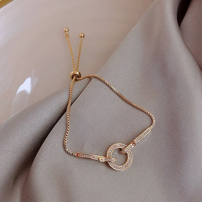 Wholesale micro-studded with diamond ring adjustment alloy bracelet JDC-BT-BaoY010 Bracelet 宝钰 Wholesale Jewelry JoyasDeChina Joyas De China
