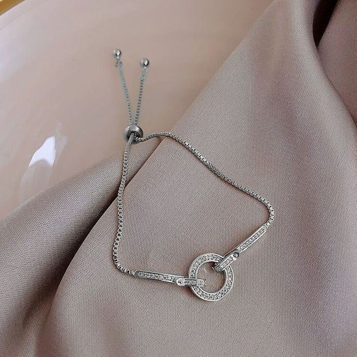Wholesale micro-studded with diamond ring adjustment alloy bracelet JDC-BT-BaoY010 Bracelet 宝钰 Wholesale Jewelry JoyasDeChina Joyas De China