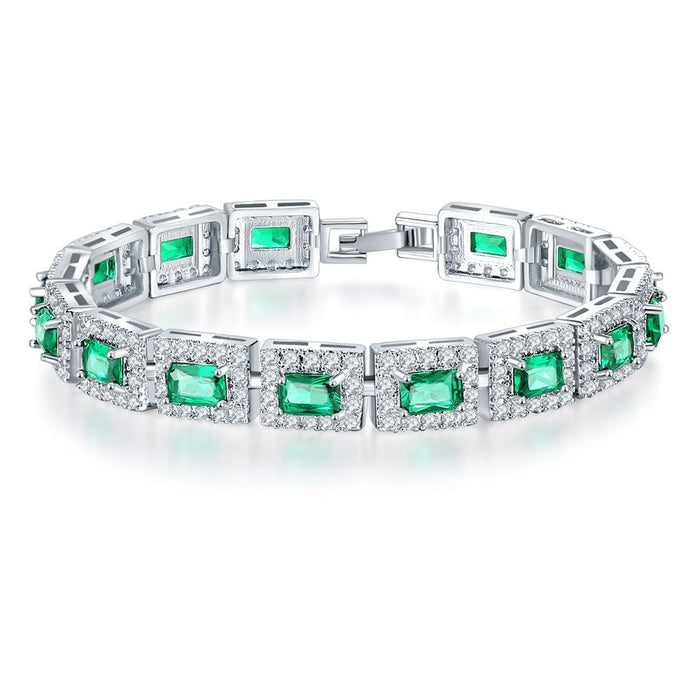 Wholesale micro-zircon bracelet MOQ≥2 JDC-BT-Kas008 Bracelet 卡诗 Green diamond 18cm MOQ2 Wholesale Jewelry JoyasDeChina Joyas De China