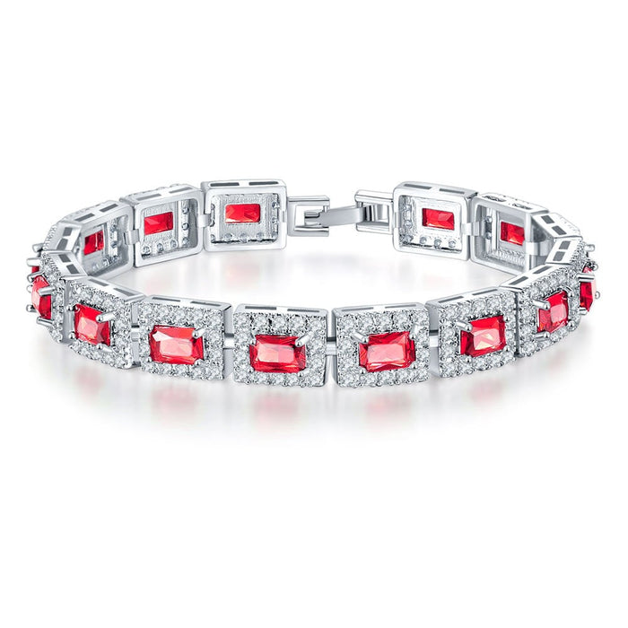 Wholesale micro-zircon bracelet MOQ≥2 JDC-BT-Kas008 Bracelet 卡诗 Red diamond 18cm MOQ2 Wholesale Jewelry JoyasDeChina Joyas De China