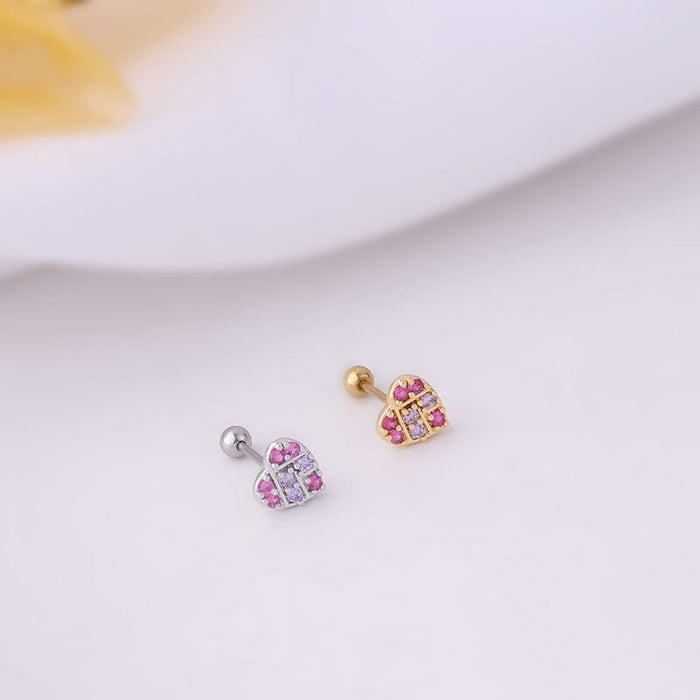 Wholesale micro-zircon stainless steel thin rod piercing stud earrings MOQ≥2 JDC-ES-Henst006 Piercings 亨森 Wholesale Jewelry JoyasDeChina Joyas De China