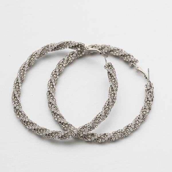 Wholesale Millet Beads Metal Big Circle Hoop Beaded Earrings JDC-ES-ZHONGW016 Earrings 众薇 Wholesale Jewelry JoyasDeChina Joyas De China