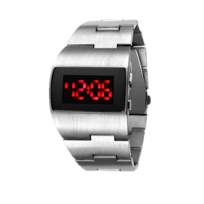 Wholesale Mineral Tempered Glass Mirror Alloy Stainless Steel Push Button LED Electronic Watch JDC-WH-Jinj035 Watch 金嘉 Wholesale Jewelry JoyasDeChina Joyas De China