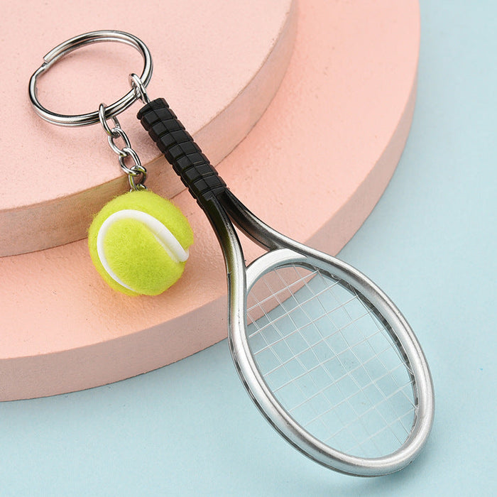 Wholesale Mini Tennis Racket CCB Metal Keychain JDC-KC-WS134 Keychains 围颂 silver OPP bag Wholesale Jewelry JoyasDeChina Joyas De China