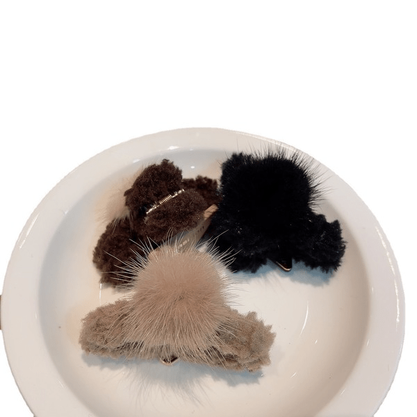 Wholesale Mink Hair Ball Hair Clips JDC-HC-GSMC021 Hair Clips 曌彩 Wholesale Jewelry JoyasDeChina Joyas De China