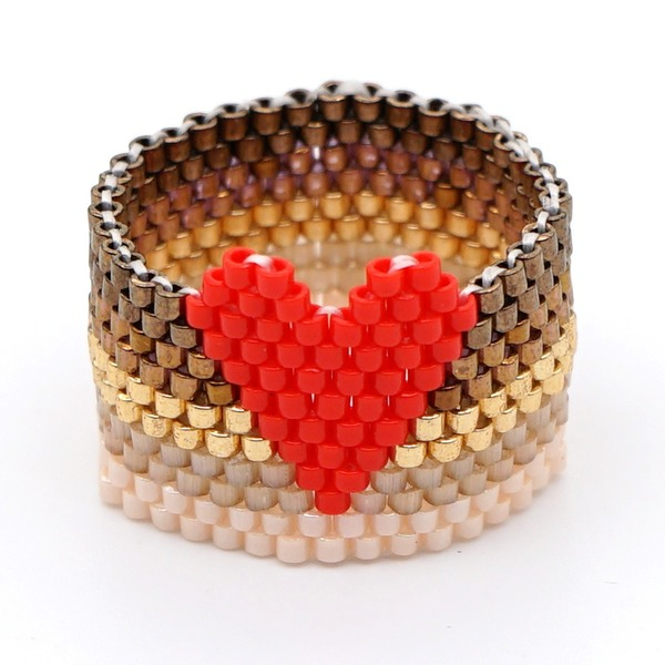 Bulk Jewelry Wholesale Miyuki Mizhu Rainbow Love Ring JDC-gbh140 Wholesale factory from China YIWU China