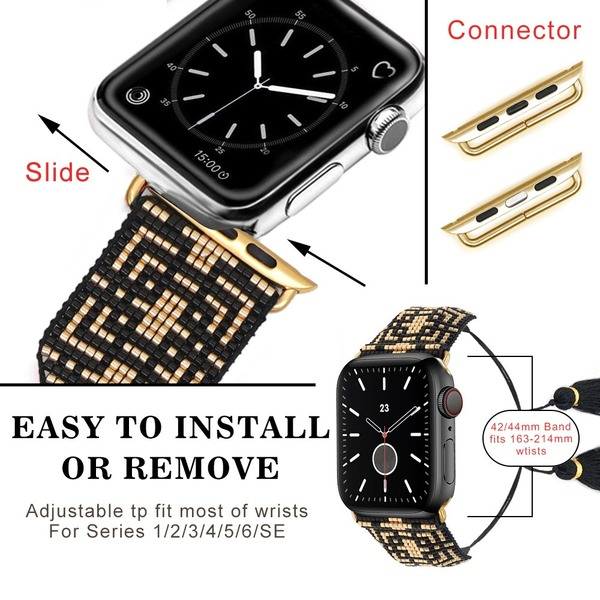 Wholesale miyuki rice bead braided watch band Apple Watch1-7th generation JDC-WD-GBH003 Watch Band 怪我咯 Wholesale Jewelry JoyasDeChina Joyas De China