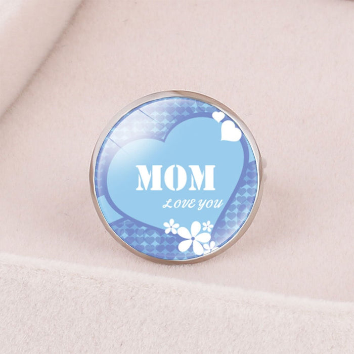Wholesale MOM Heart Shape Mother's Day Gift Iron Glass Ring JDC-RS-NingX001 Rings 柠祥 67005403 adjustable Wholesale Jewelry JoyasDeChina Joyas De China