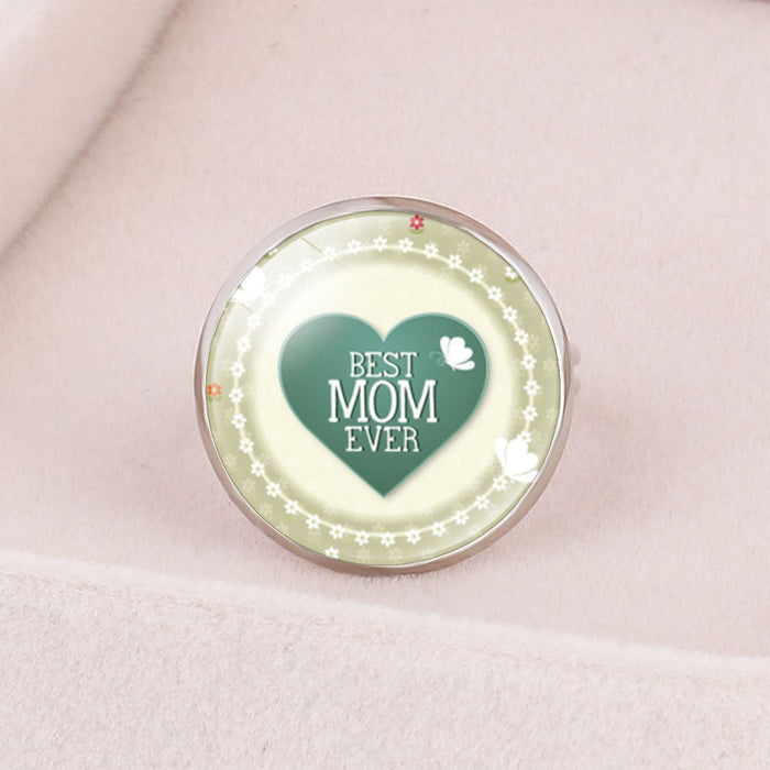 Wholesale MOM Heart Shape Mother's Day Gift Iron Glass Ring JDC-RS-NingX001 Rings 柠祥 67005406 adjustable Wholesale Jewelry JoyasDeChina Joyas De China