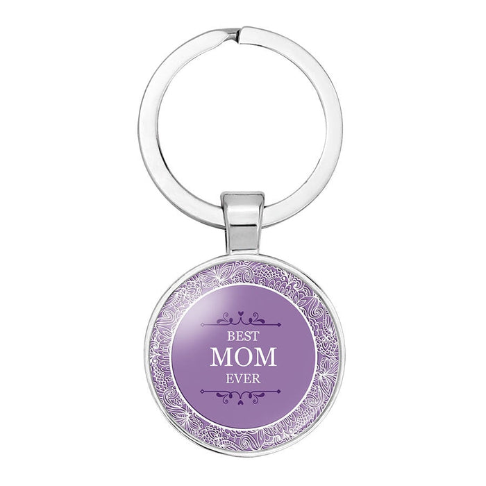Wholesale MOM Mother's Day Gift Alloy Glass Keychain JDC-KC-NingX002 Keychains 柠祥 13003501 Wholesale Jewelry JoyasDeChina Joyas De China
