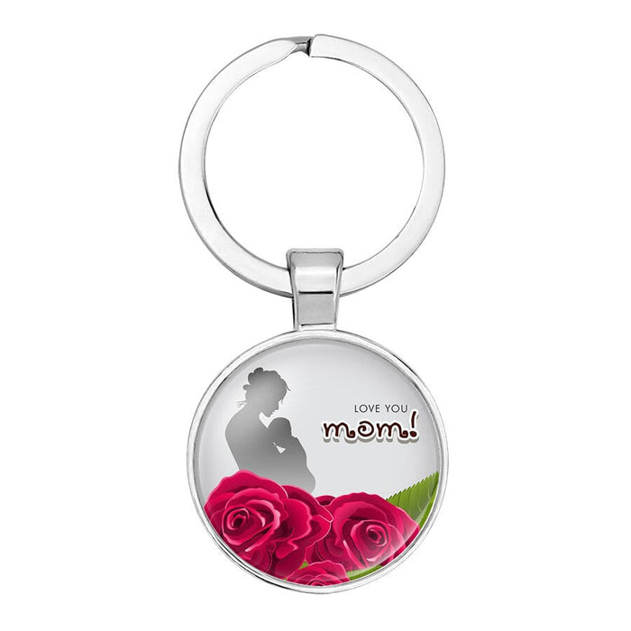 Wholesale MOM Mother's Day Gift Alloy Glass Keychain JDC-KC-NingX002 Keychains 柠祥 13003504 Wholesale Jewelry JoyasDeChina Joyas De China