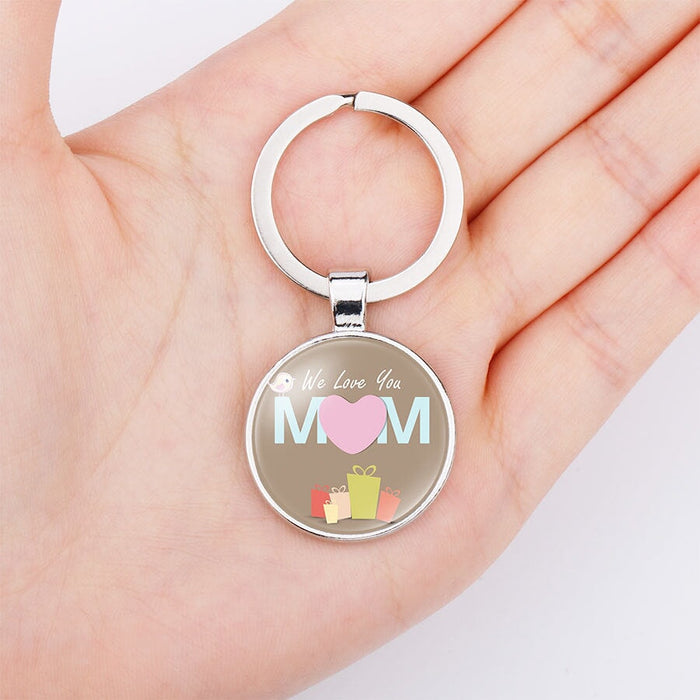 Wholesale MOM Mother's Day Gift Alloy Glass Keychain JDC-KC-NingX002 Keychains 柠祥 Wholesale Jewelry JoyasDeChina Joyas De China