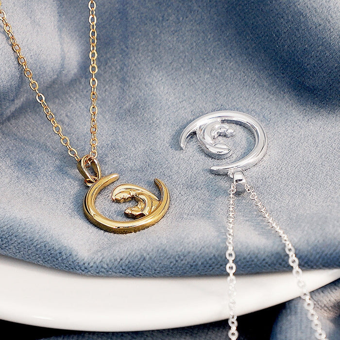 Wholesale moon drop oil Necklace Mother's Day gift JDC-NE-Mail016 Necklaces 麦伦 Wholesale Jewelry JoyasDeChina Joyas De China
