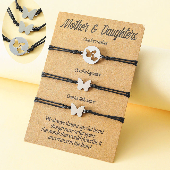 Wholesale Mother's Day card stainless steel cutout butterfly knit bracelet JDC-BT-LanT003 Bracelet 阆天 Wholesale Jewelry JoyasDeChina Joyas De China