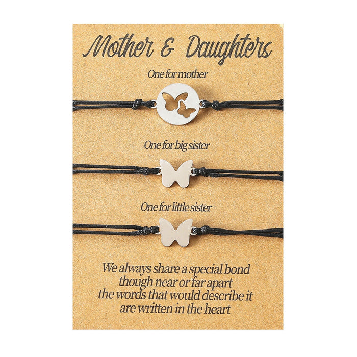 Wholesale Mother's Day card stainless steel cutout butterfly knit bracelet JDC-BT-LanT003 Bracelet 阆天 Wholesale Jewelry JoyasDeChina Joyas De China