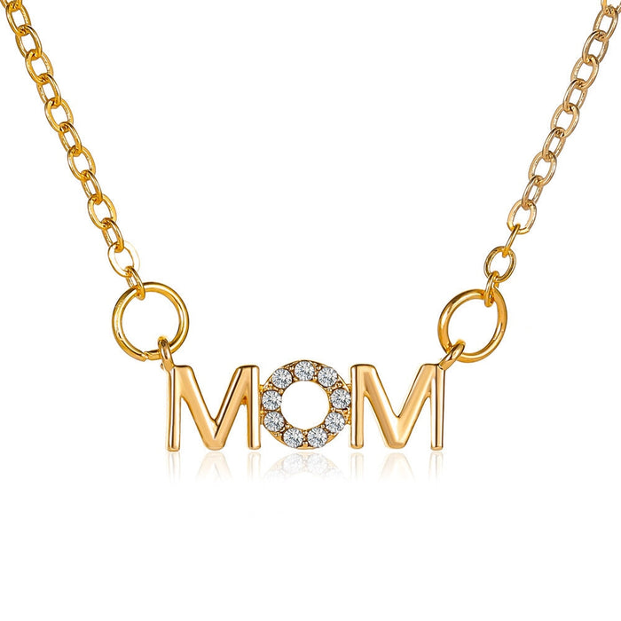 Wholesale mother's day English letter clavicle copper necklaces JDC-NE-D011 Necklaces 晴雯 01KC 2134 Wholesale Jewelry JoyasDeChina Joyas De China