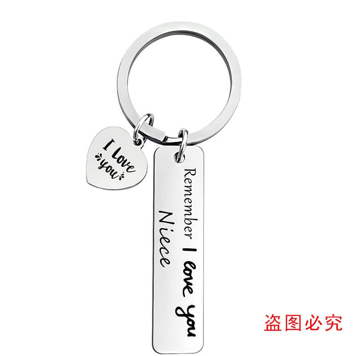 Wholesale Mother's Day Father's Day Polished Metal Gift Keychain JDC-KC-GangGu002 Keychains 钢古 Wholesale Jewelry JoyasDeChina Joyas De China