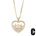 Wholesale Mother's Day full diamond zircon heart shaped moon necklace JDC-NE-AOS009 Necklaces 翱昇 C Wholesale Jewelry JoyasDeChina Joyas De China