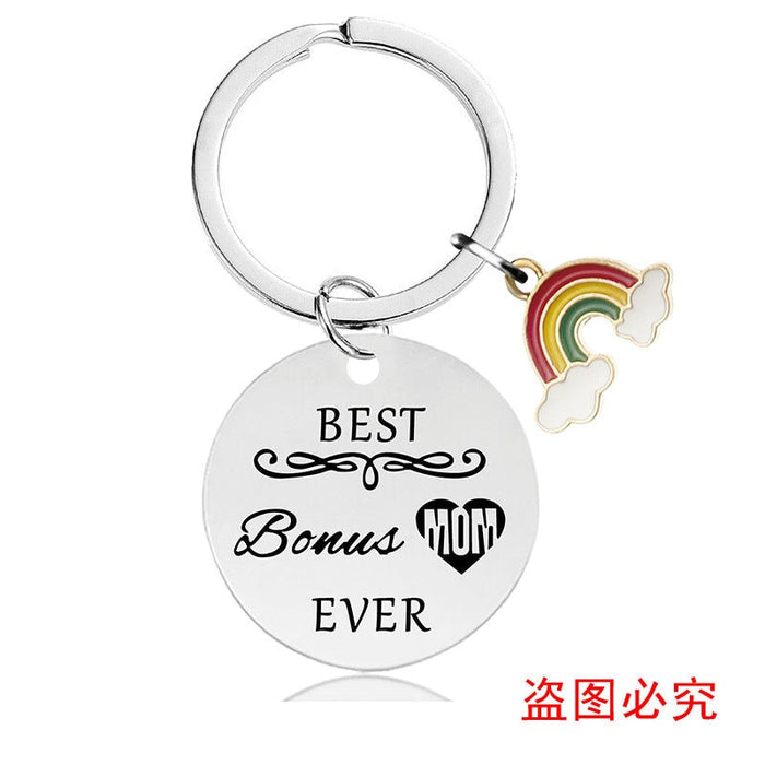 Wholesale Mother's Day Gift Rainbow Electroplated Metal Keychain JDC-KC-GangGu004 Keychains 钢古 Wholesale Jewelry JoyasDeChina Joyas De China