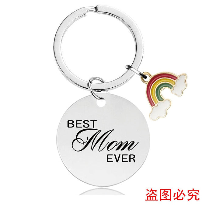 Wholesale Mother's Day Gift Rainbow Electroplated Metal Keychain JDC-KC-GangGu004 Keychains 钢古 Wholesale Jewelry JoyasDeChina Joyas De China