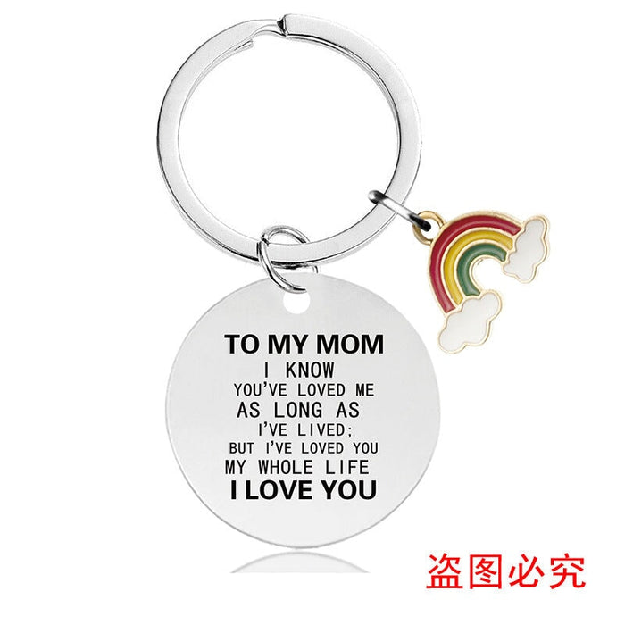 Wholesale Mother's Day Gift Rainbow Electroplated Metal Keychain JDC-KC-GangGu004 Keychains 钢古 Wholesale Jewelry JoyasDeChina Joyas De China