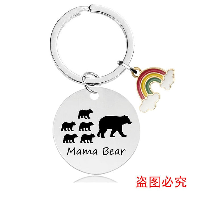 Wholesale Mother's Day Gift Rainbow Electroplated Metal Keychain JDC-KC-GangGu004 Keychains 钢古 Wholesale Jewelry JoyasDeChina Joyas De China